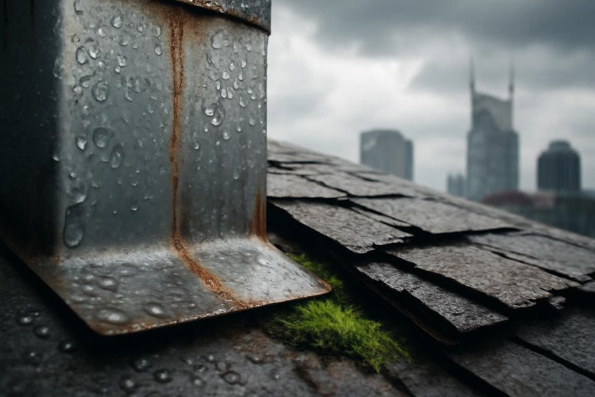 signs of flashing damage